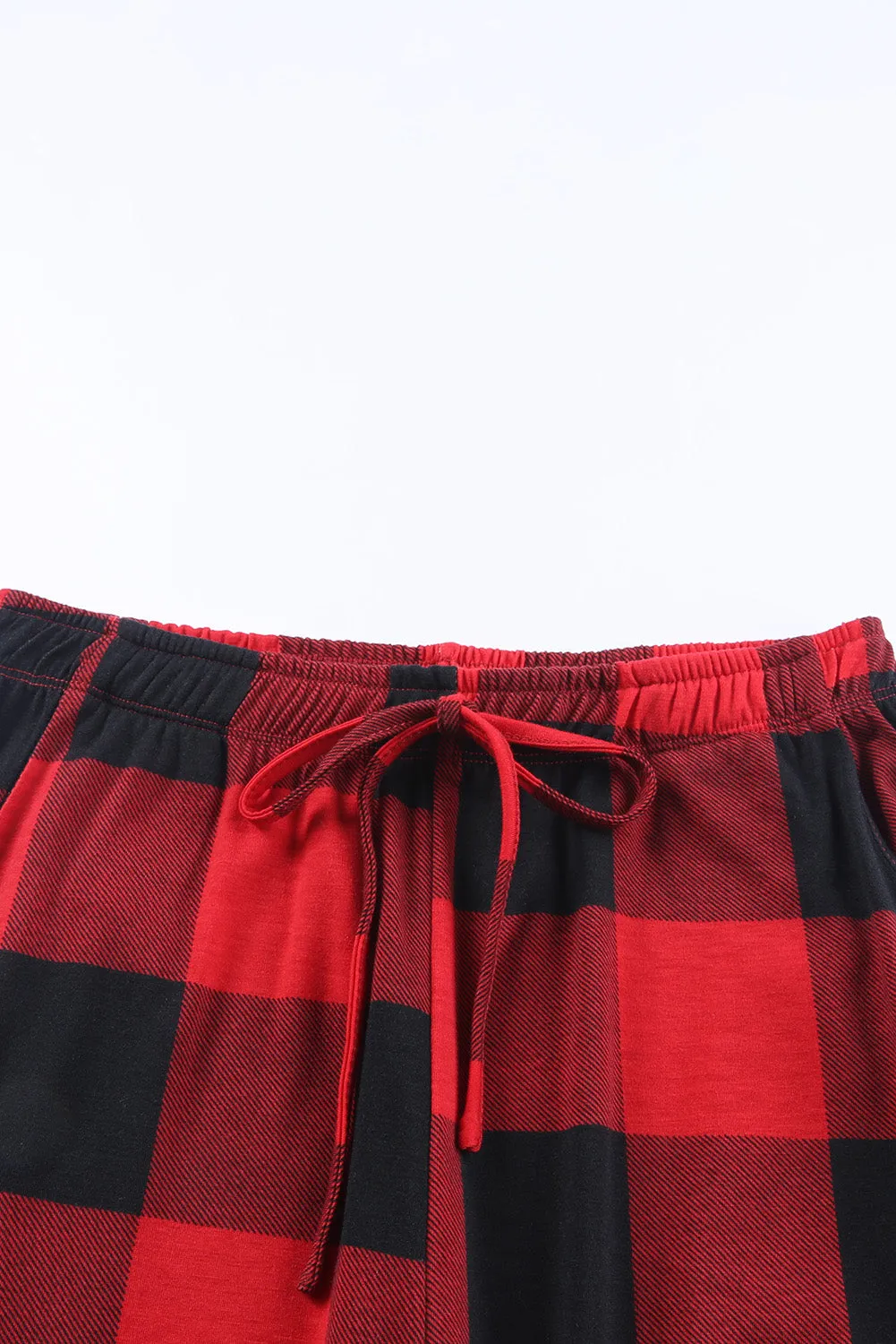 Plaid Merry Christmas Graphic Loungewear Set