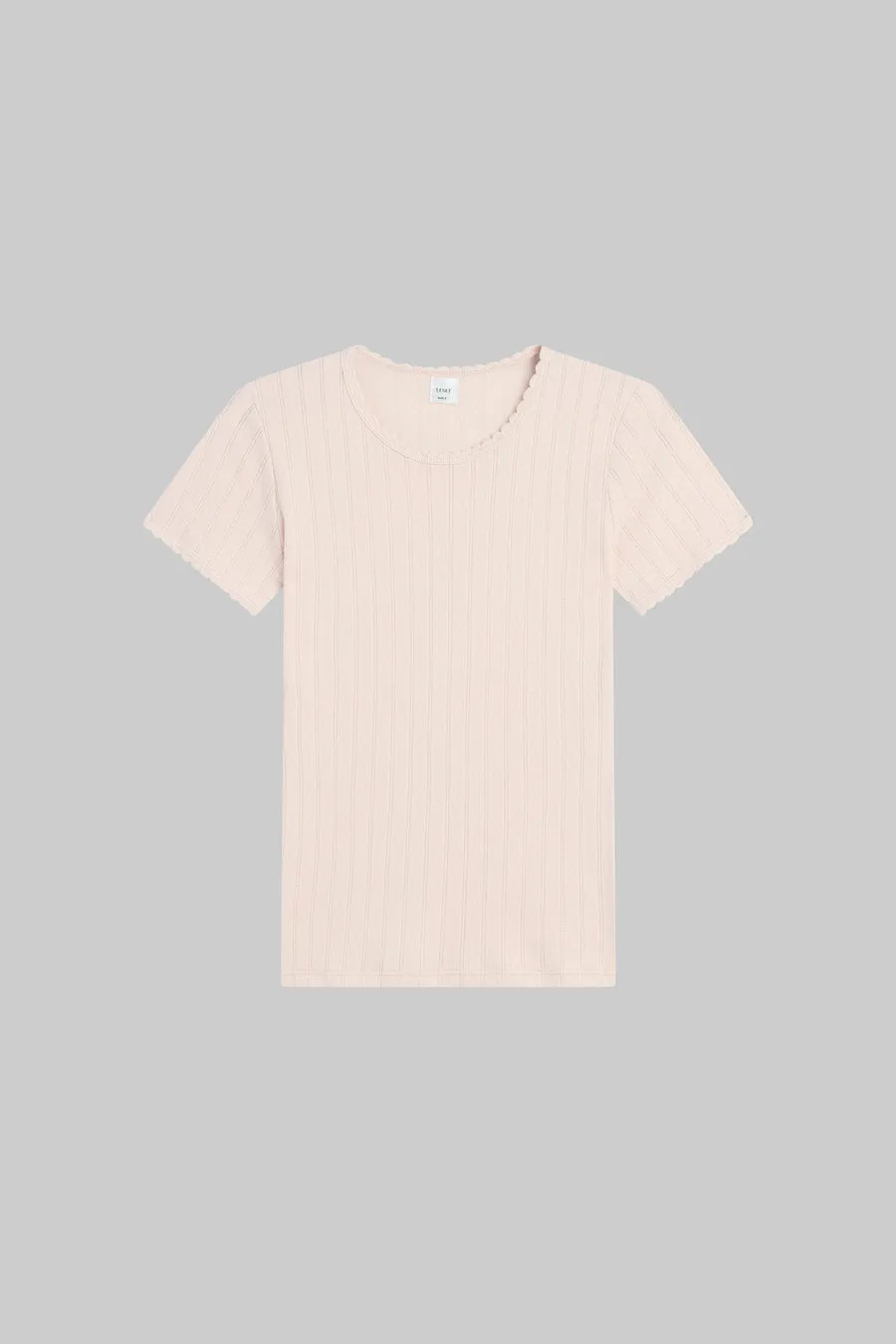 Pointelle Slim Fit Tee - Pink