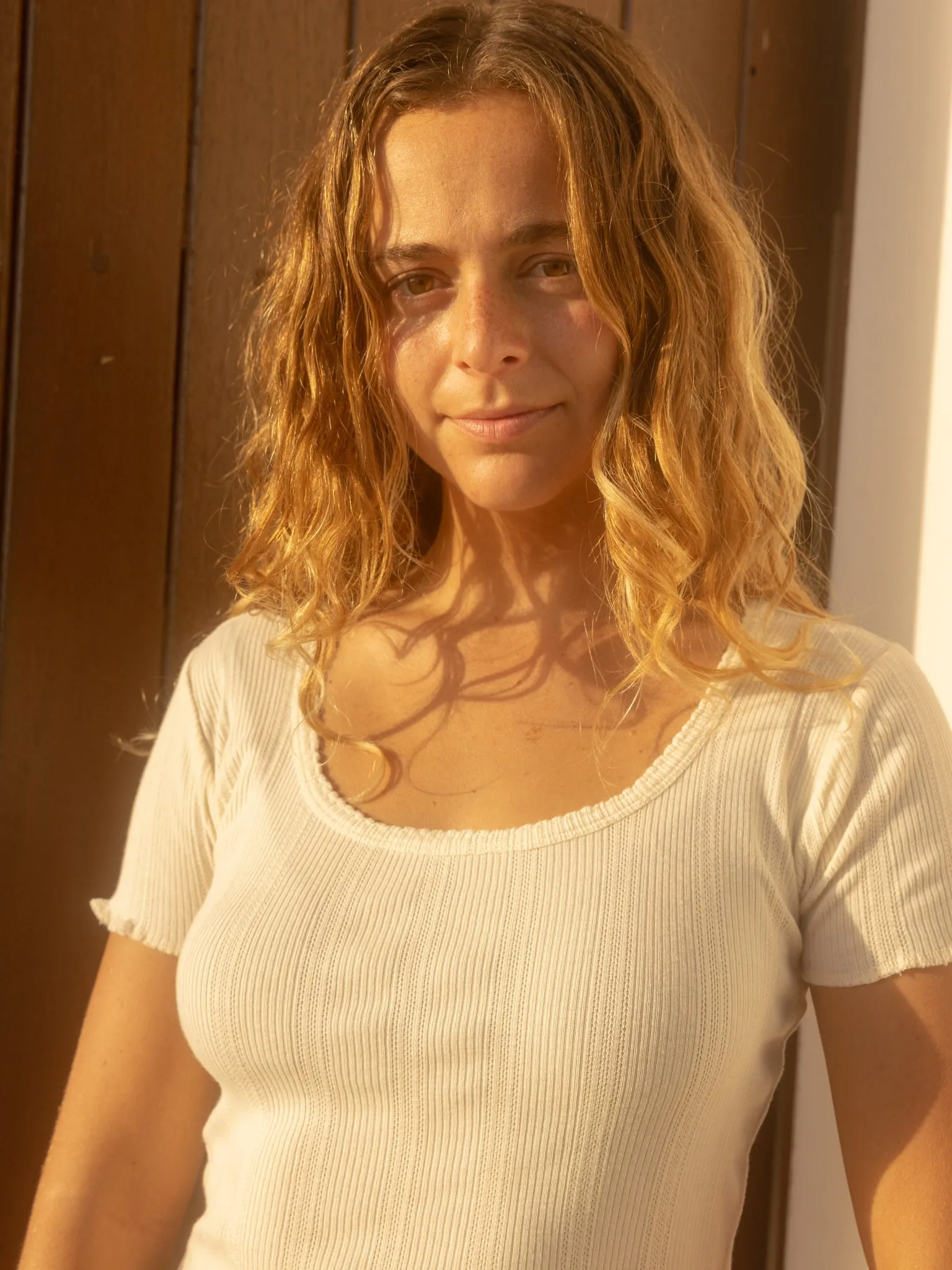 Pointelle Tee - Natural