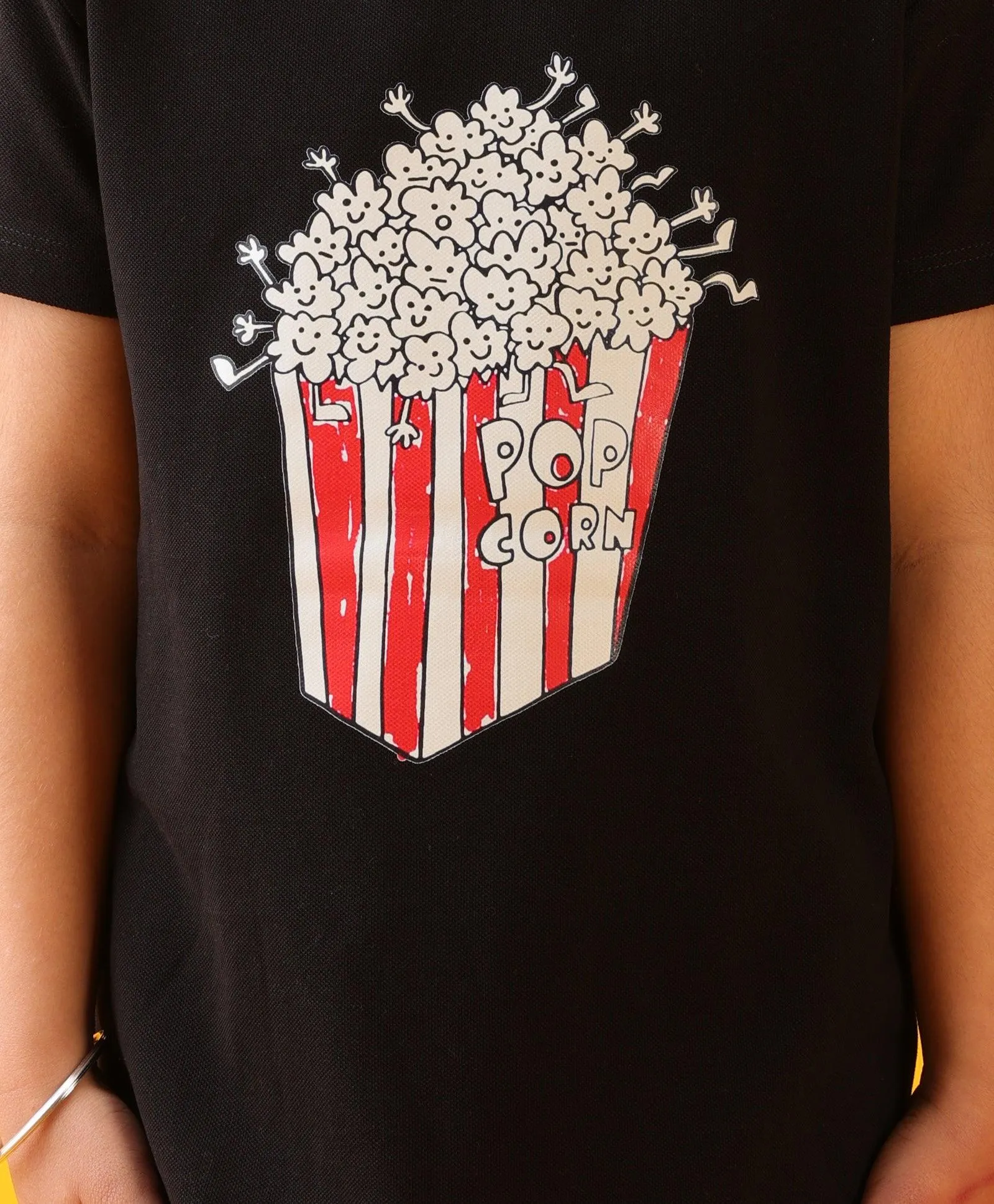 POPCORN BLACK SUMMER RED RIB BOYS JOGGER SET - BLACK/RED