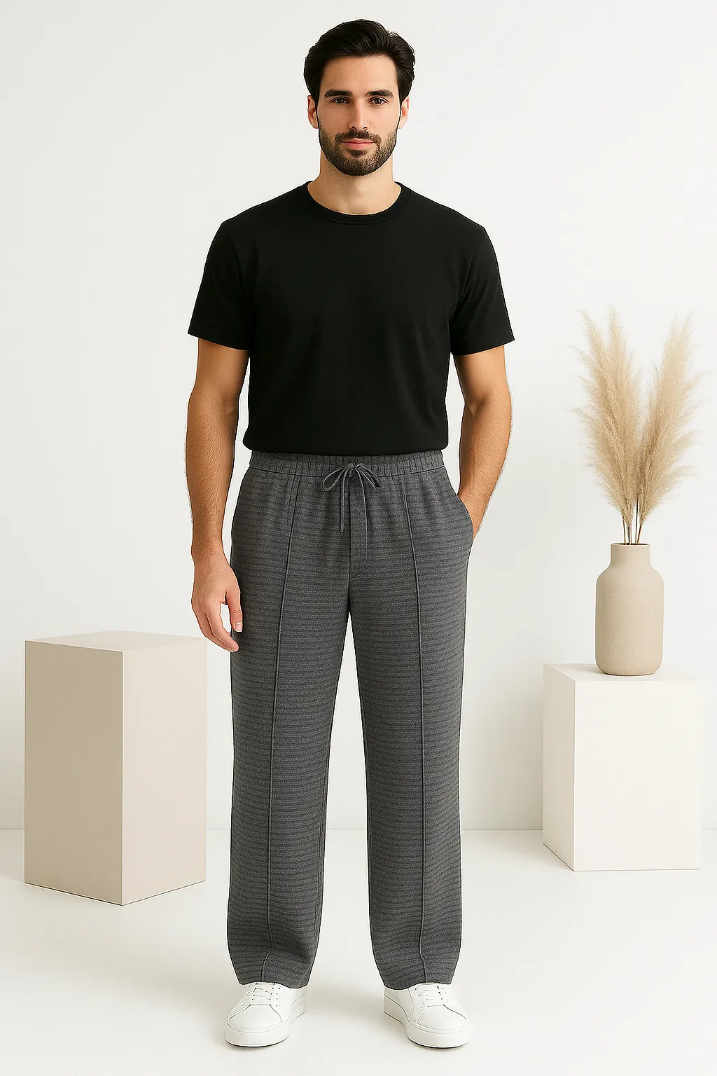 Premium Relaxed-Fit Trousers - Breeze Stripe