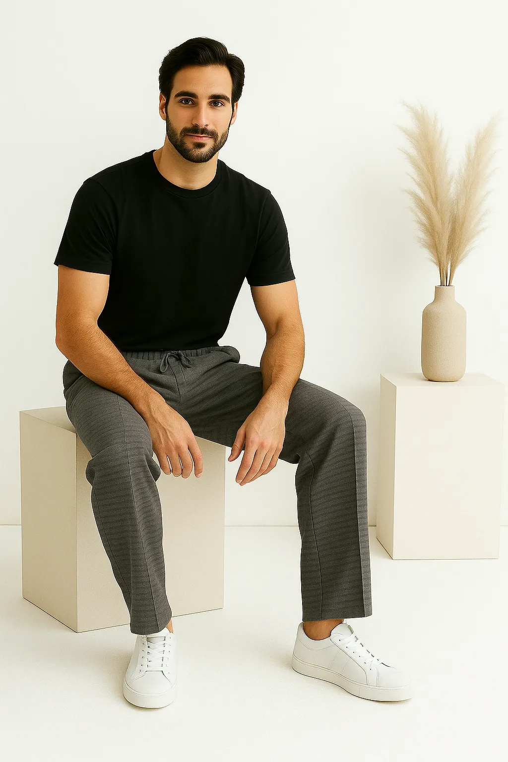 Premium Relaxed-Fit Trousers - Breeze Stripe