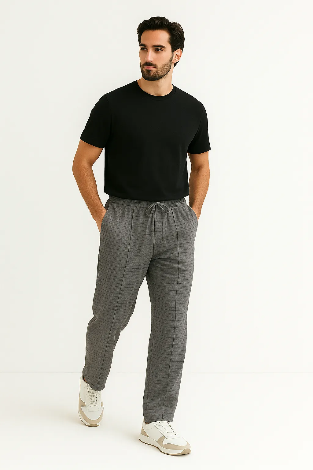 Premium Relaxed-Fit Trousers - Breeze Stripe