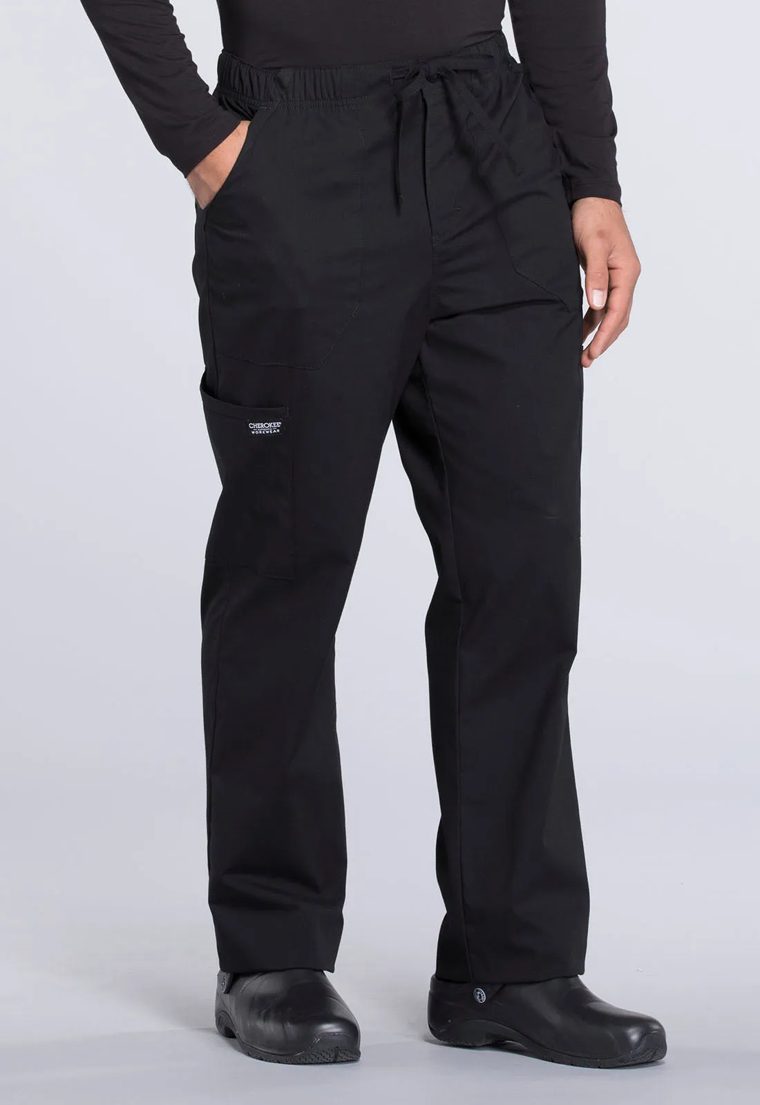 Professionals WW190 Men's Tapered Leg Fly Front Cargo Pants Black