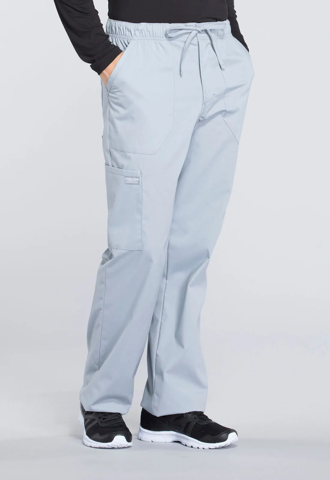 Professionals WW190 Men's Tapered Leg Fly Front Cargo Pants Grey