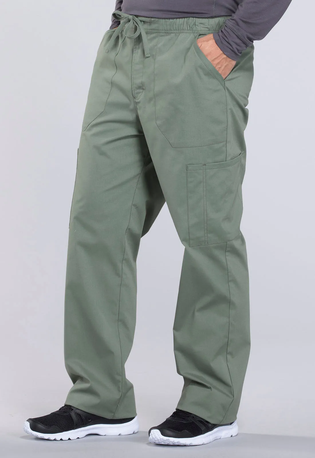 Professionals WW190 Men's Tapered Leg Fly Front Cargo Pants Olive