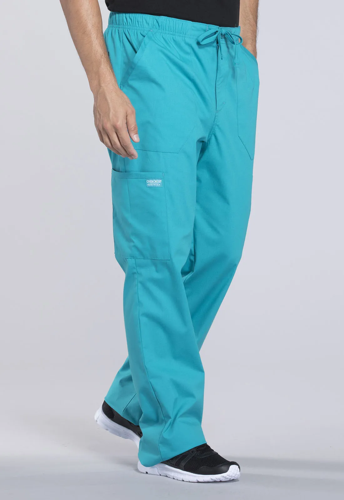 Professionals WW190 Men's Tapered Leg Fly Front Cargo Pants Teal Blue