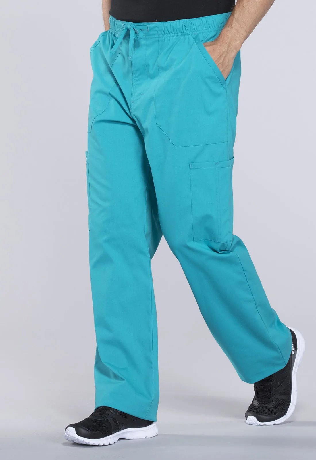 Professionals WW190 Men's Tapered Leg Fly Front Cargo Pants Teal Blue