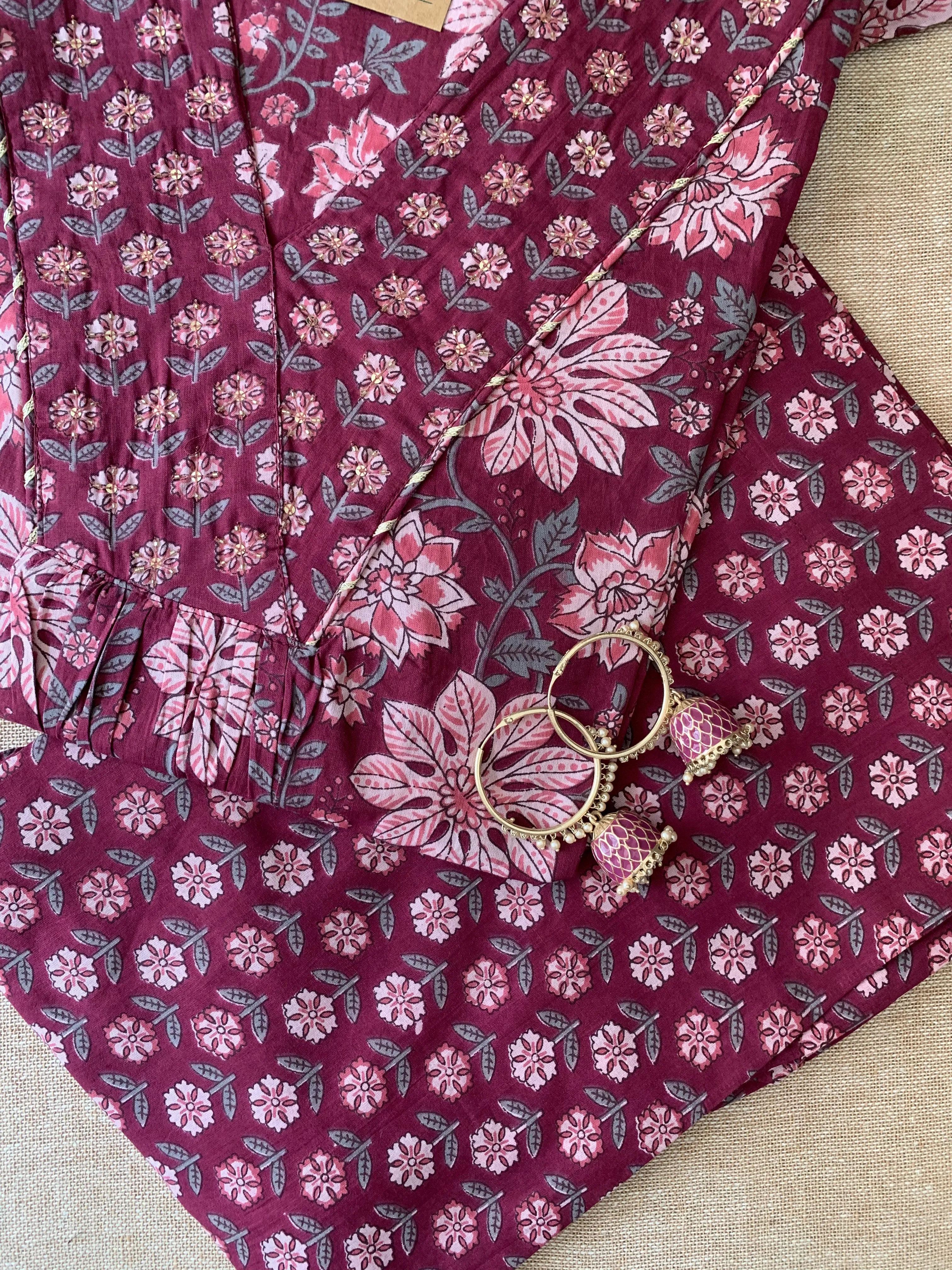 "Rubina" Cotton Kurta Set(3pc)