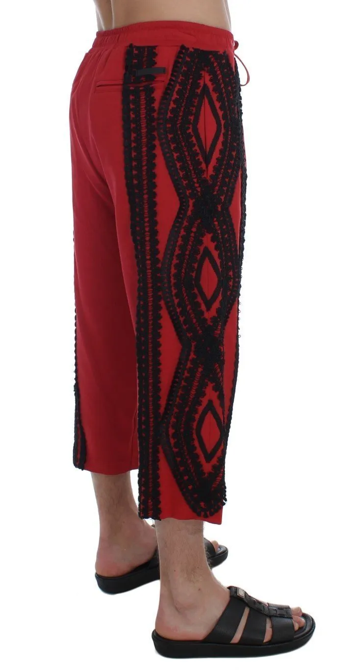 Red Black Torero 3/4 Pants Shorts