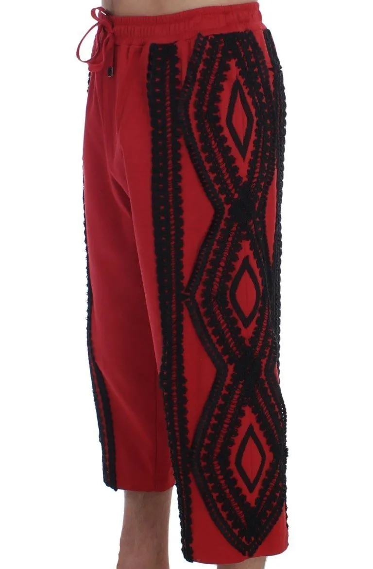 Red Black Torero 3/4 Pants Shorts