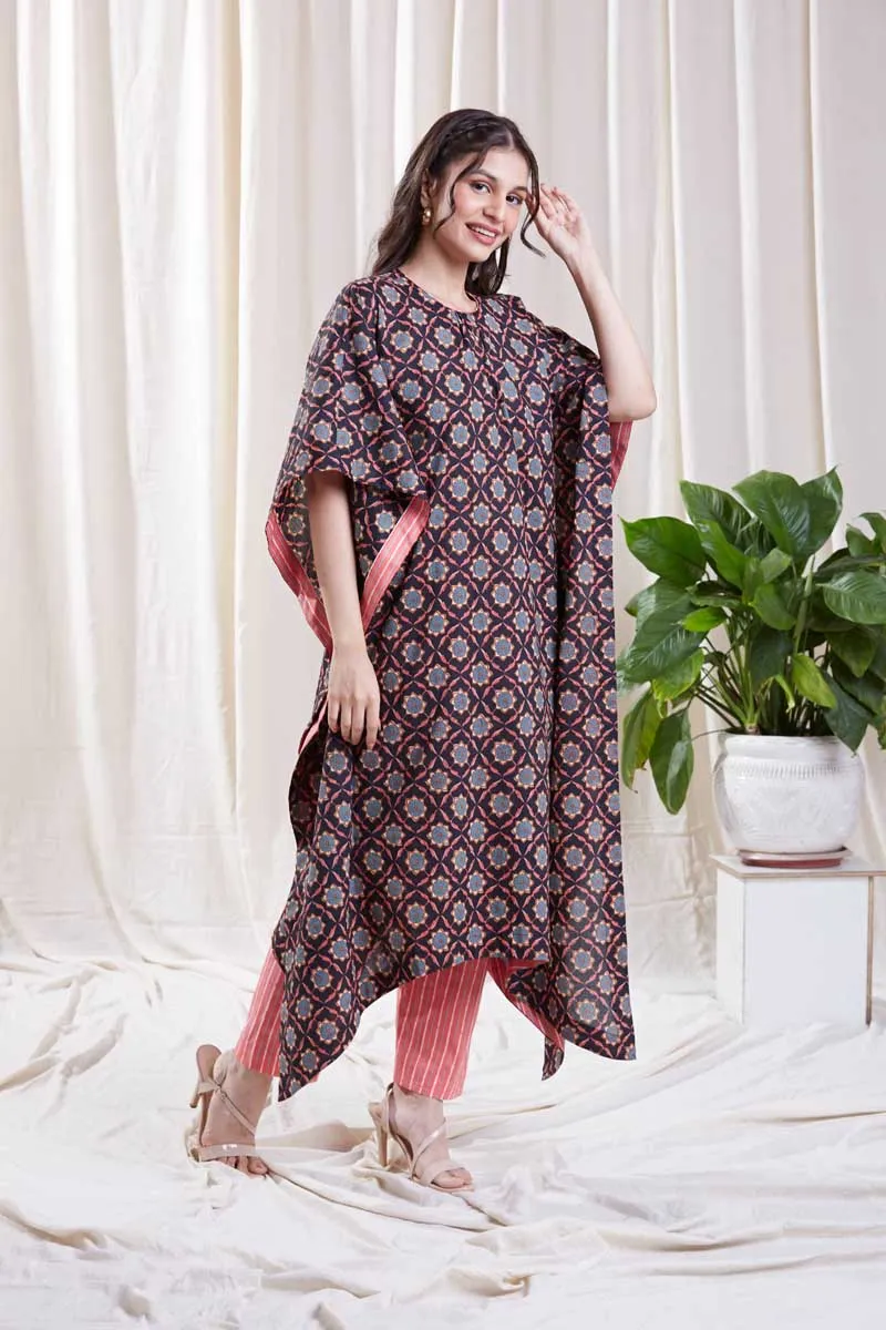 Reha Black Kaftan Set