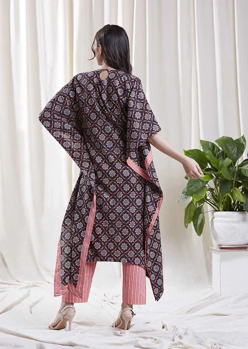 Reha Black Kaftan Set
