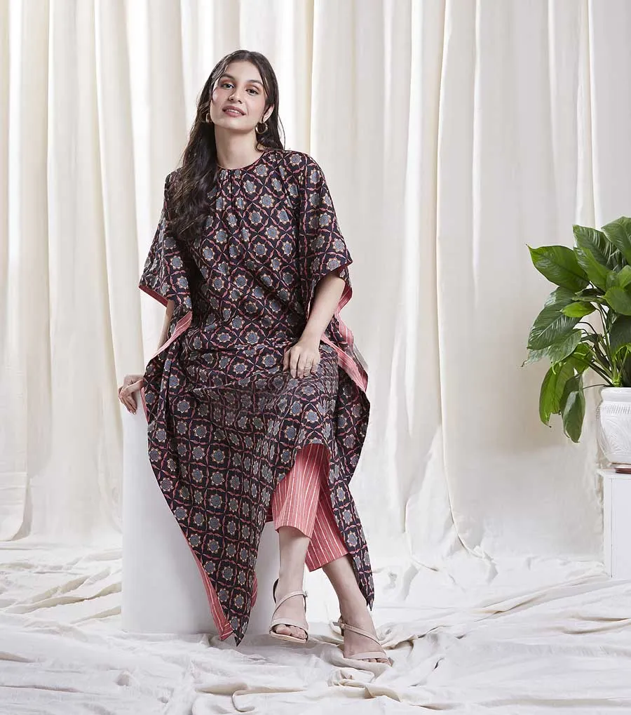 Reha Black Kaftan Set