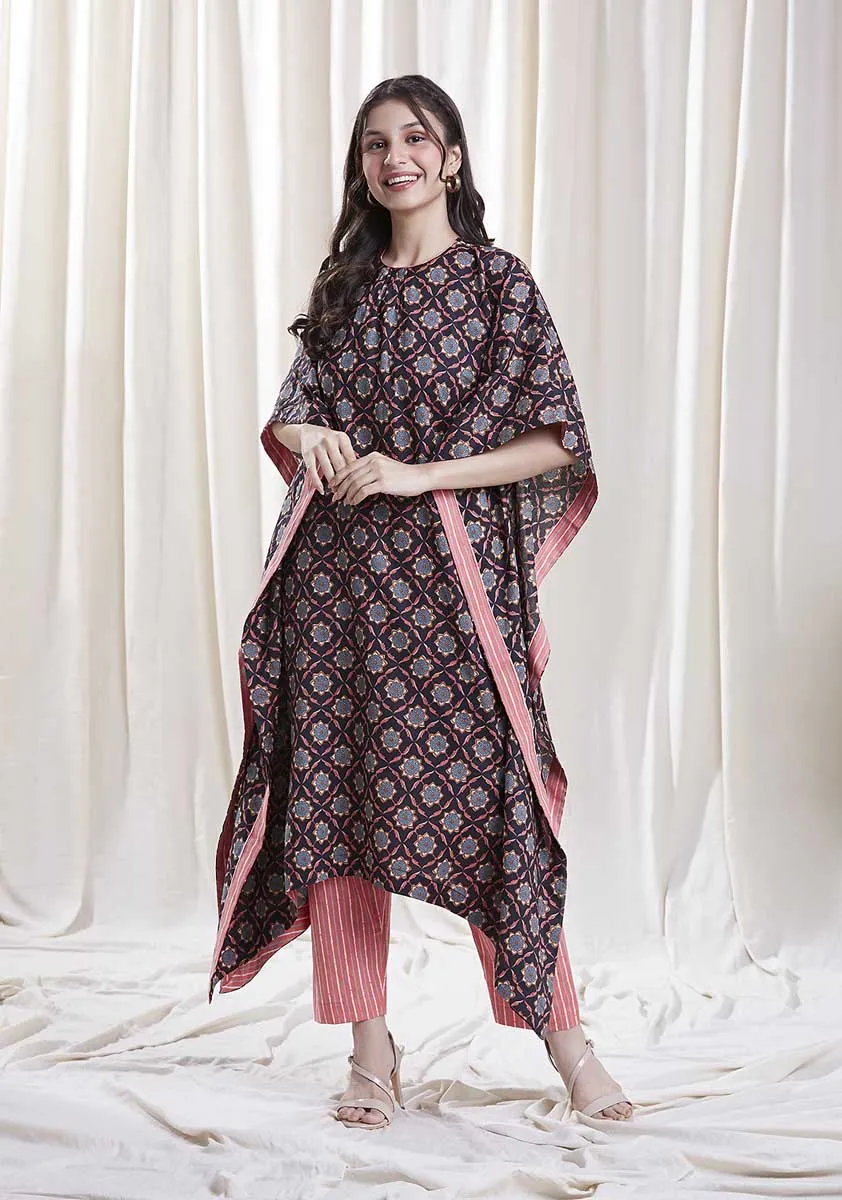 Reha Black Kaftan Set