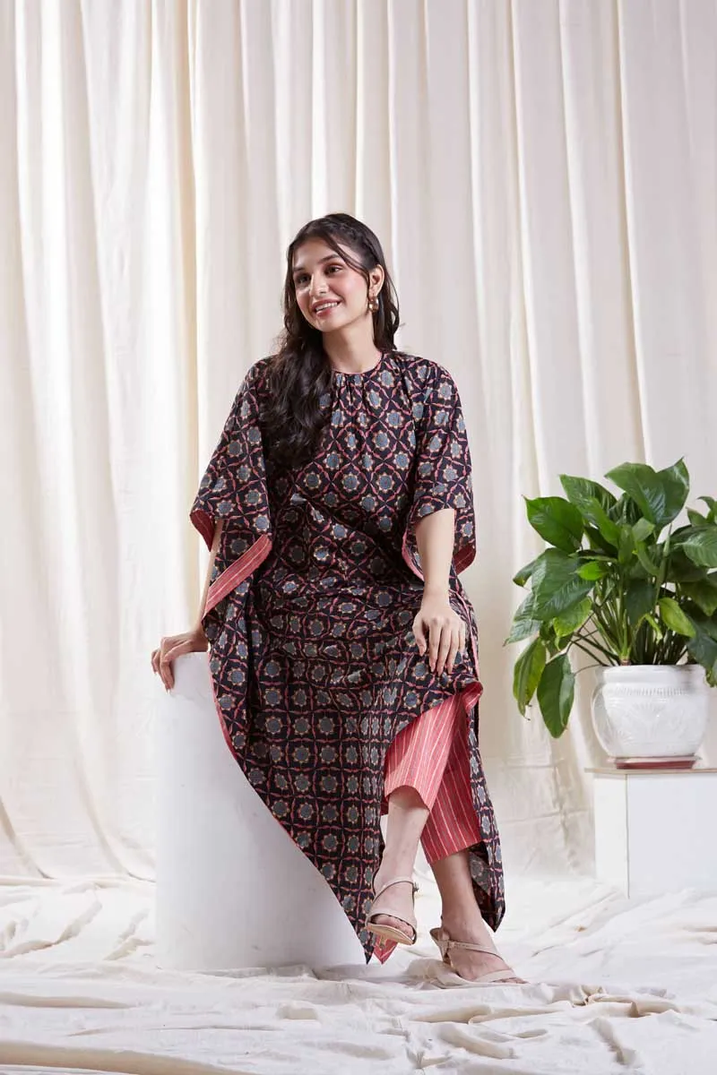 Reha Black Kaftan Set