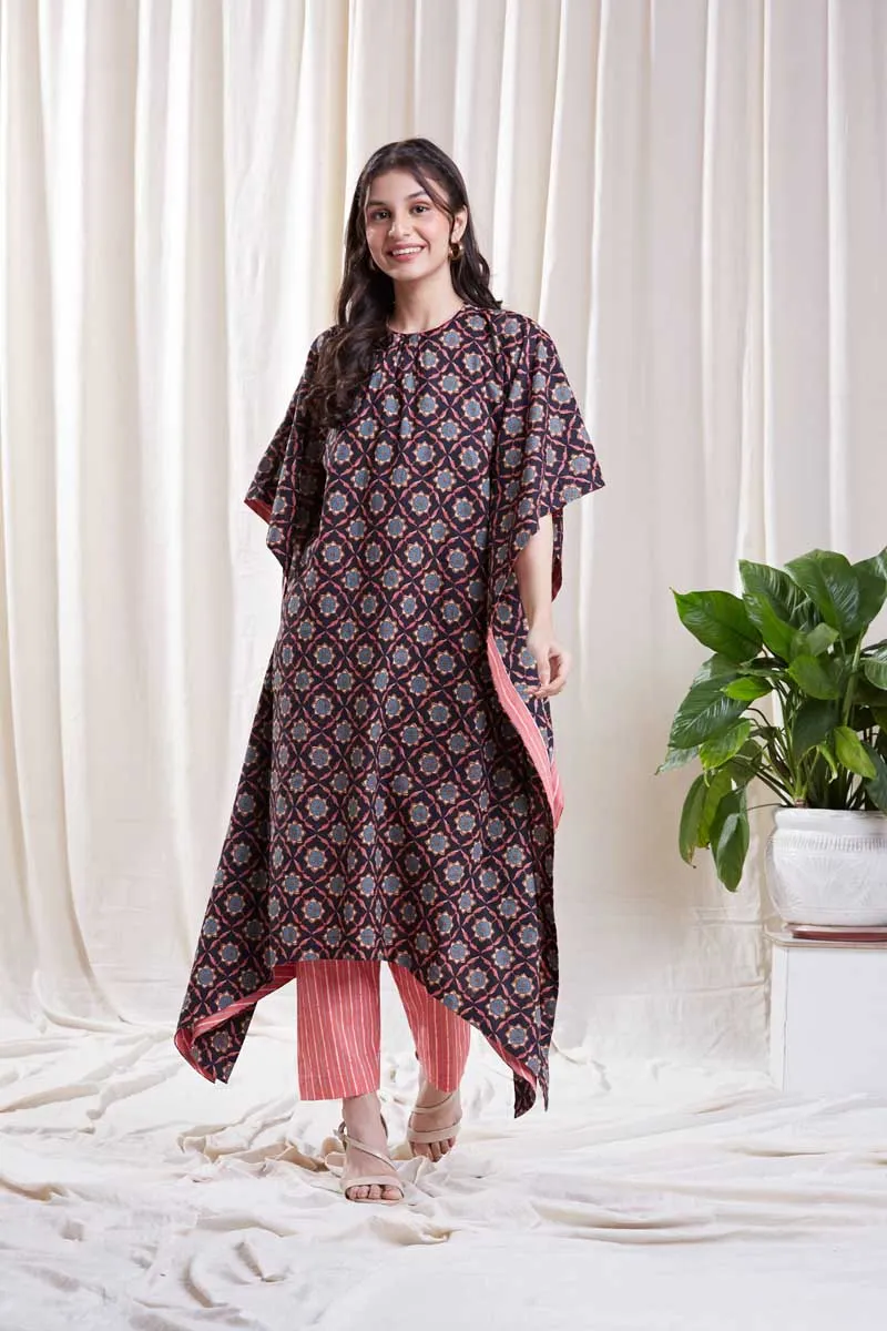 Reha Black Kaftan Set