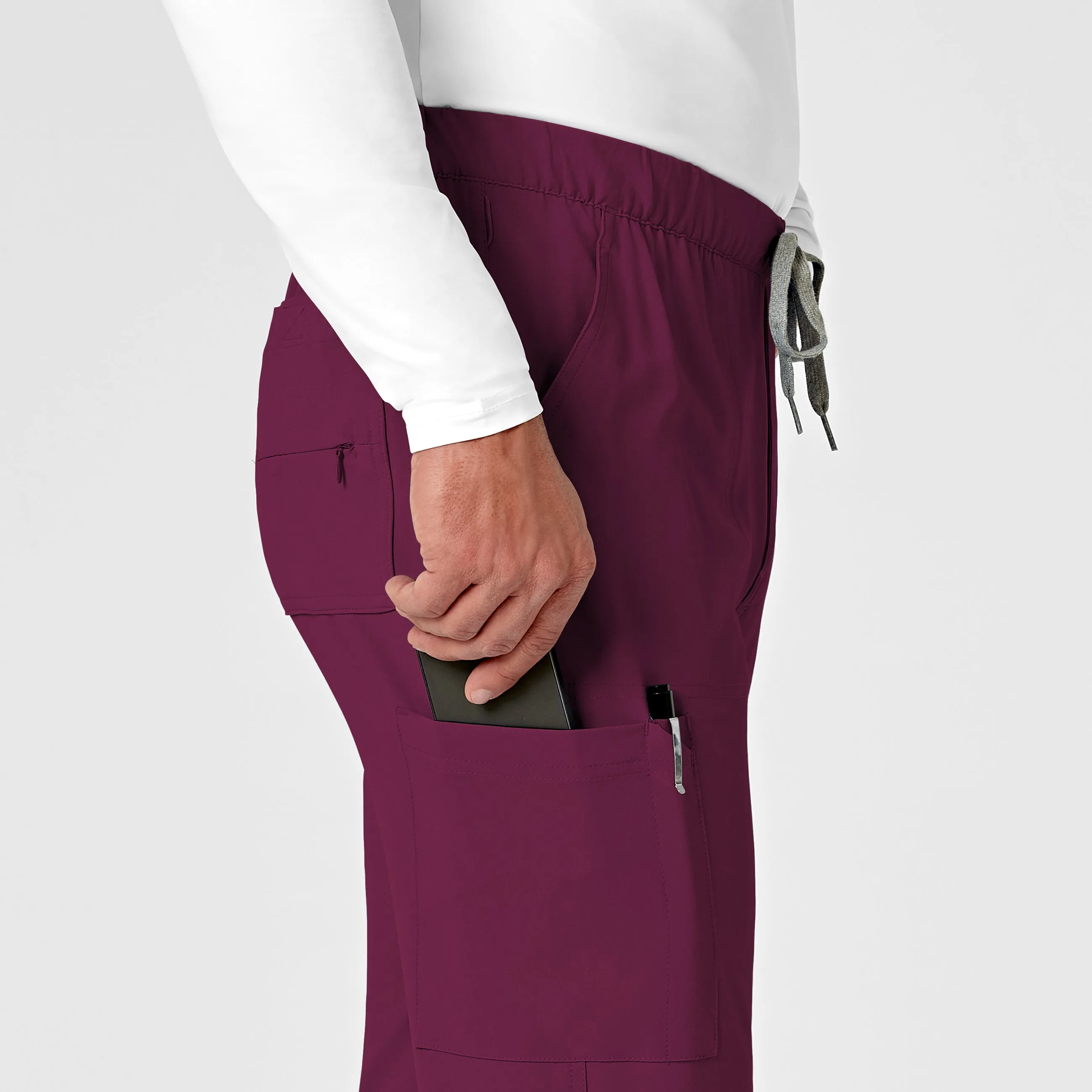 RENEW 5034 Men's Jogger Scrub Pants Wine