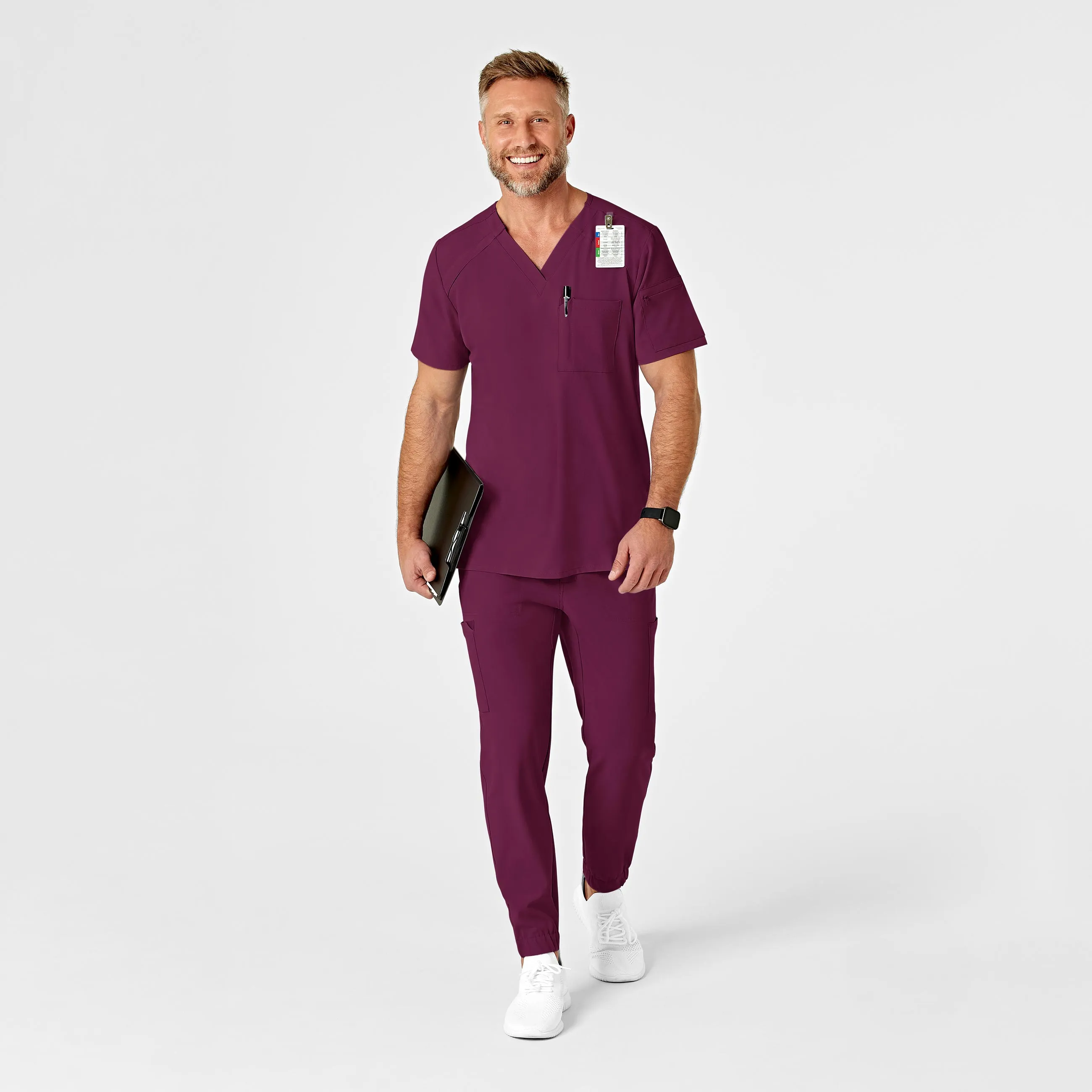 RENEW 5034 Men's Jogger Scrub Pants Wine