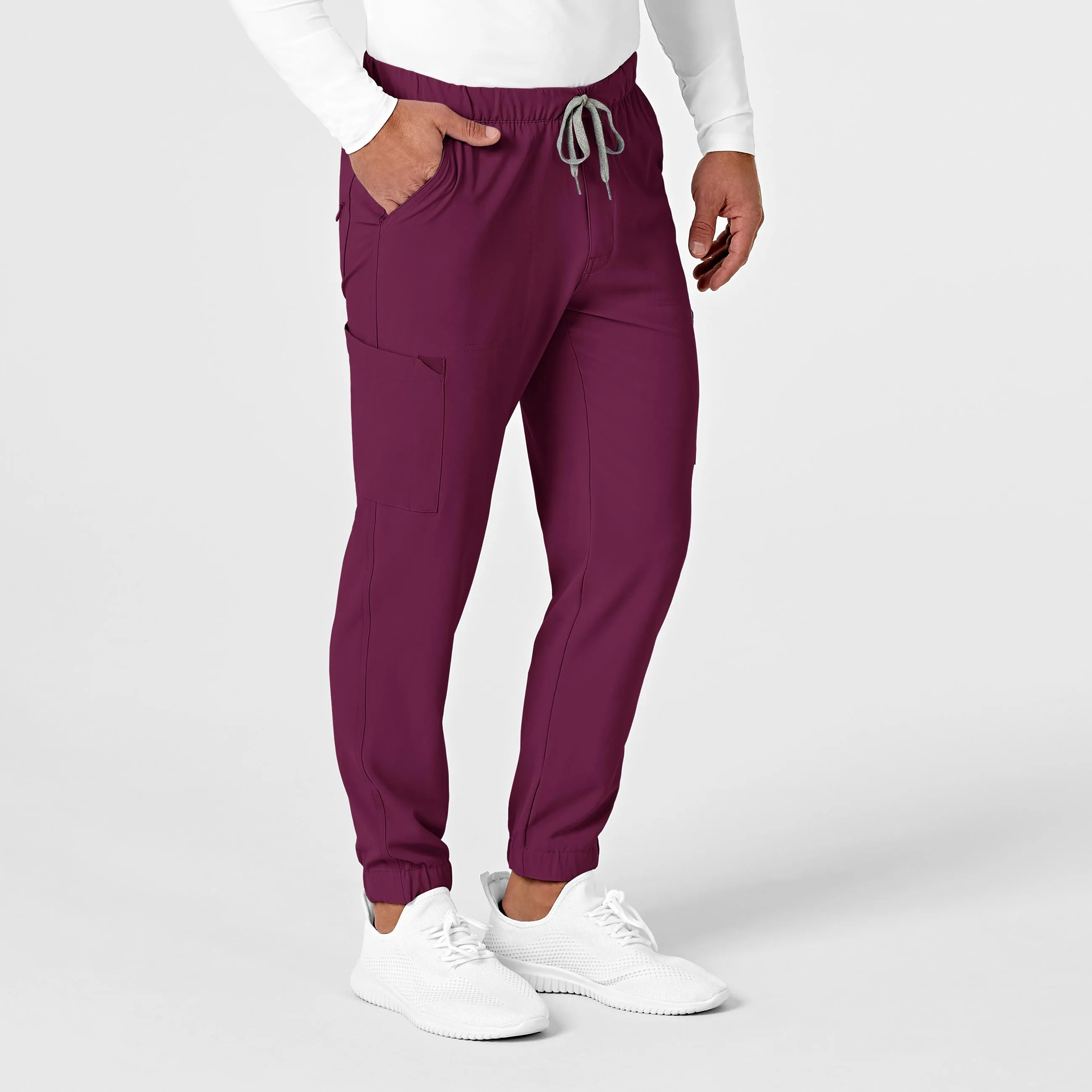 RENEW 5034 Men's Jogger Scrub Pants Wine