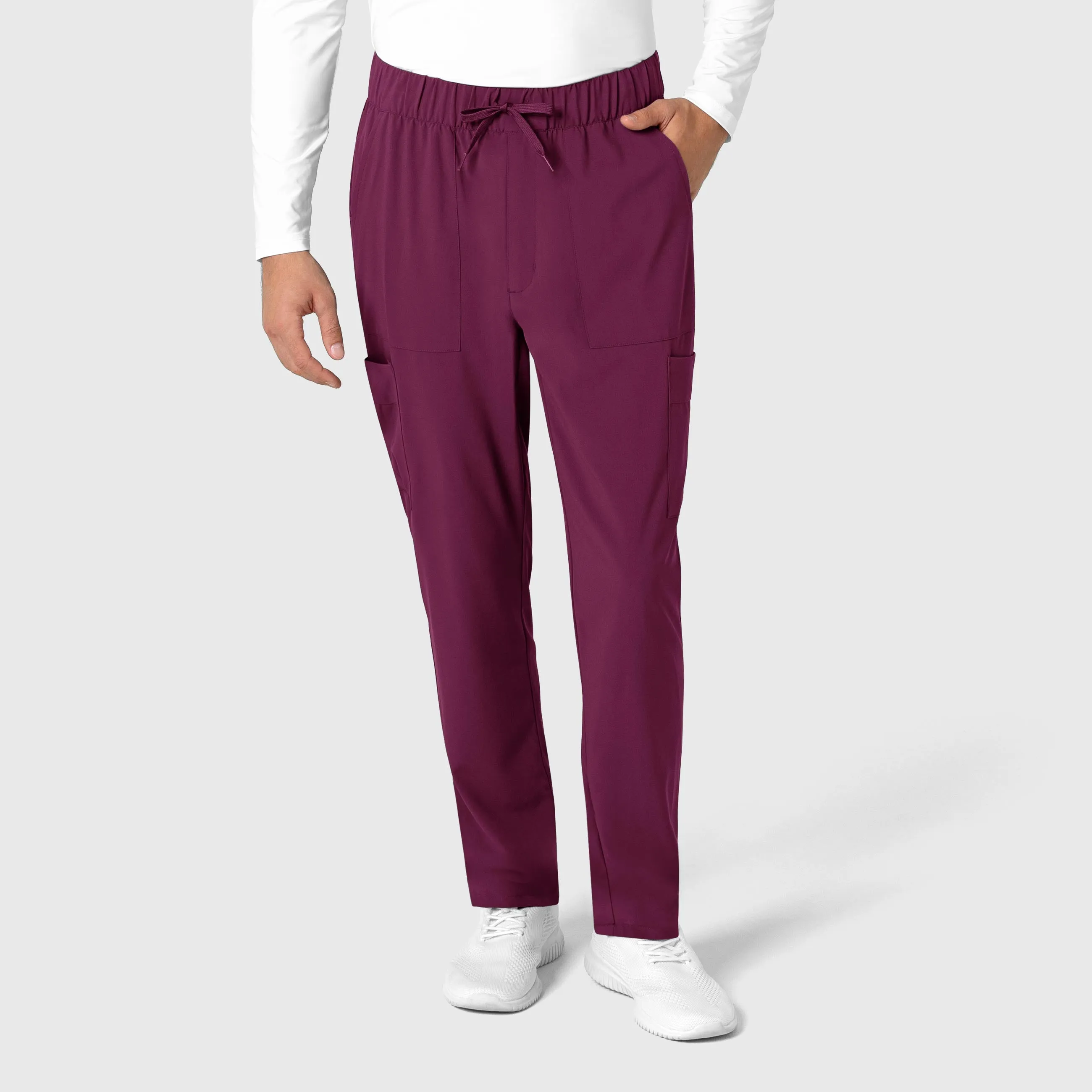 RENEW 5834 Men's Tapered Scrub Pants Wine