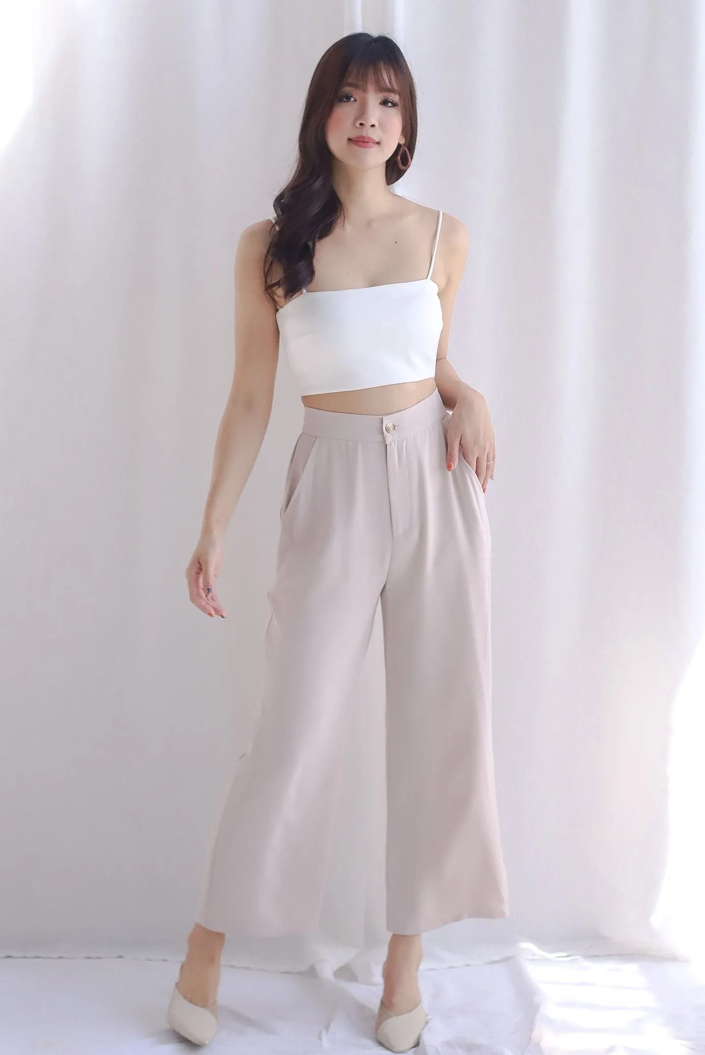 *Restocked* Moya Straight Cut Pants In Ecru