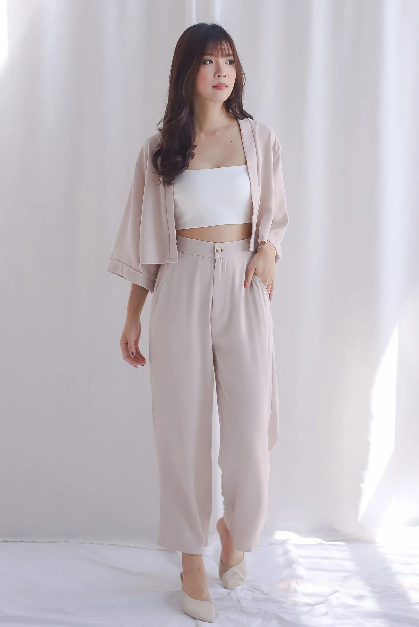 *Restocked* Moya Straight Cut Pants In Ecru