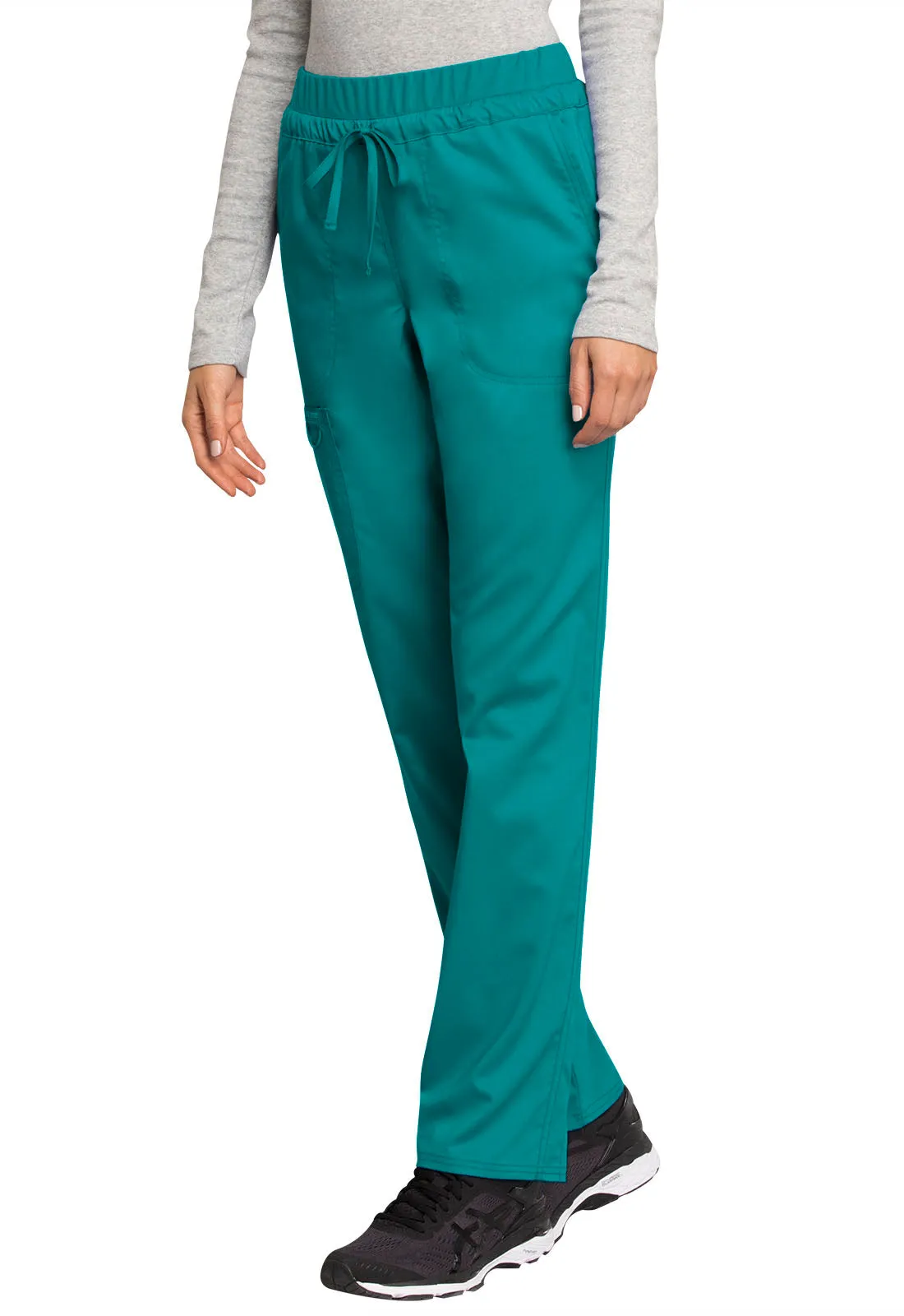 Revolution WW105 Mid Rise Tapered Leg Drawstring Pants Teal Blue