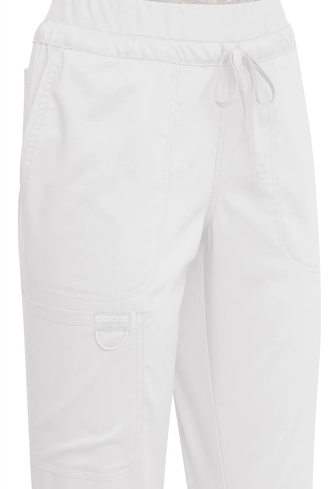 Revolution WW105 Mid Rise Tapered Leg Drawstring Pants White