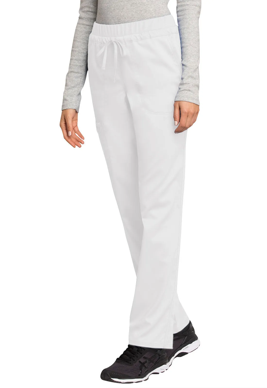 Revolution WW105 Mid Rise Tapered Leg Drawstring Pants White