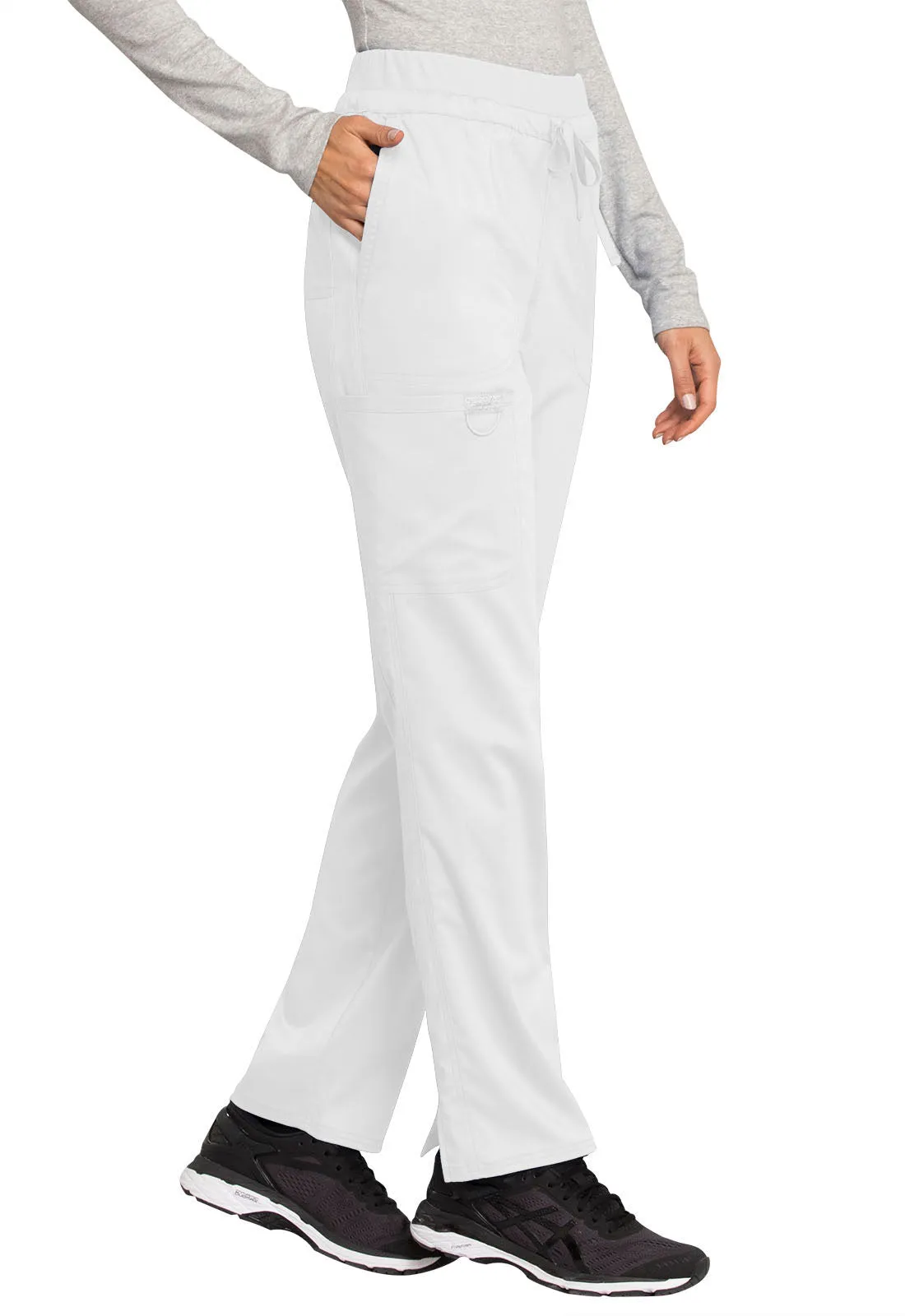 Revolution WW105 Mid Rise Tapered Leg Drawstring Pants White