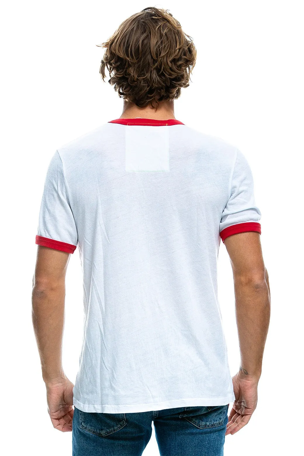 RIDE LOGO RINGER TEE - WHITE // RED