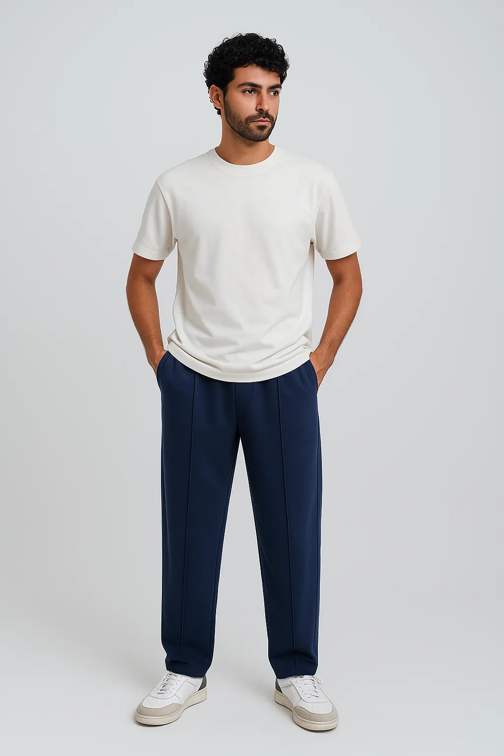 Royal Blue Stitch Trousers - Dark Blue