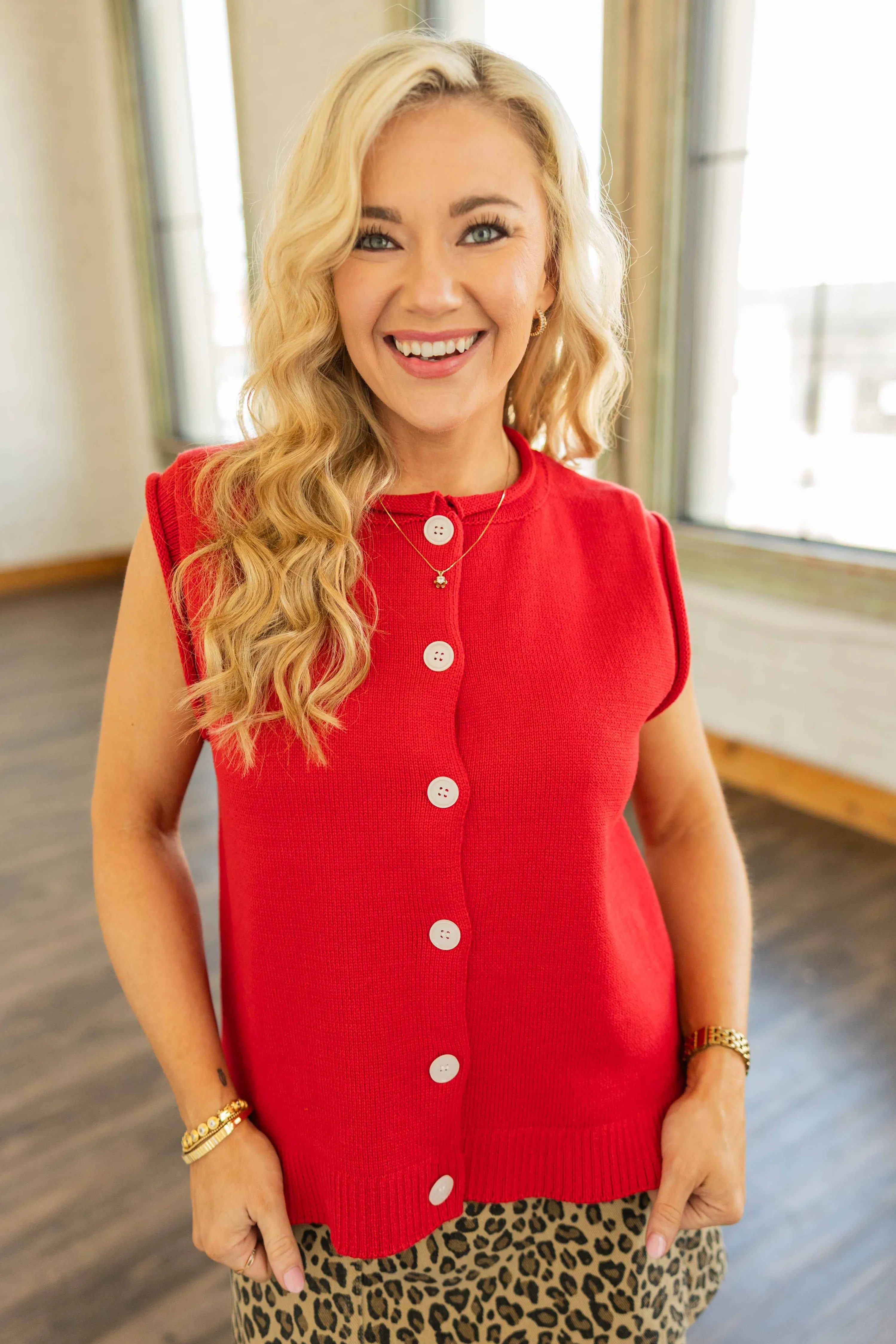 SAMANTHA SLEEVELESS CARDIGAN VEST