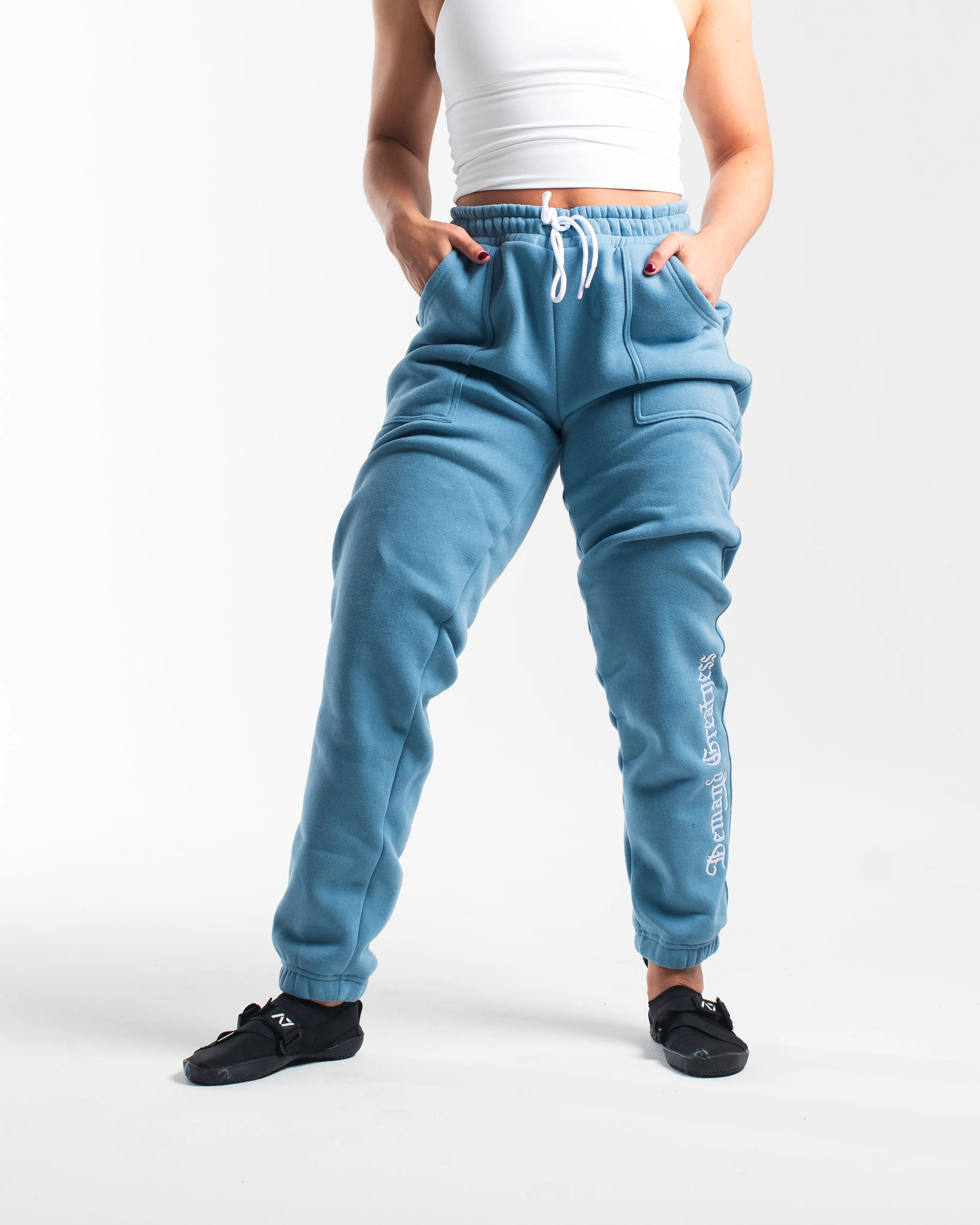 Script Oversized Joggers - Slate Blue