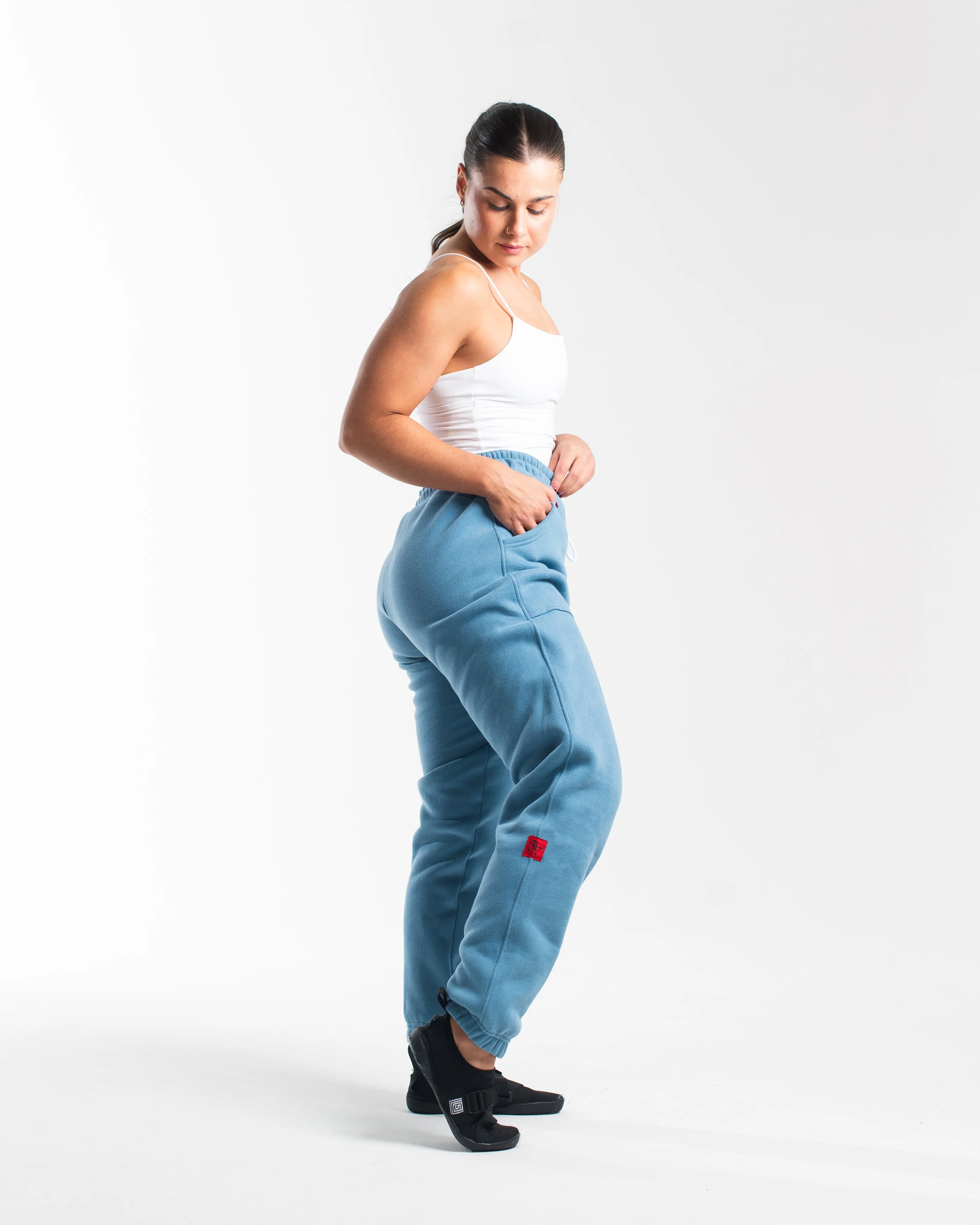 Script Oversized Joggers - Slate Blue