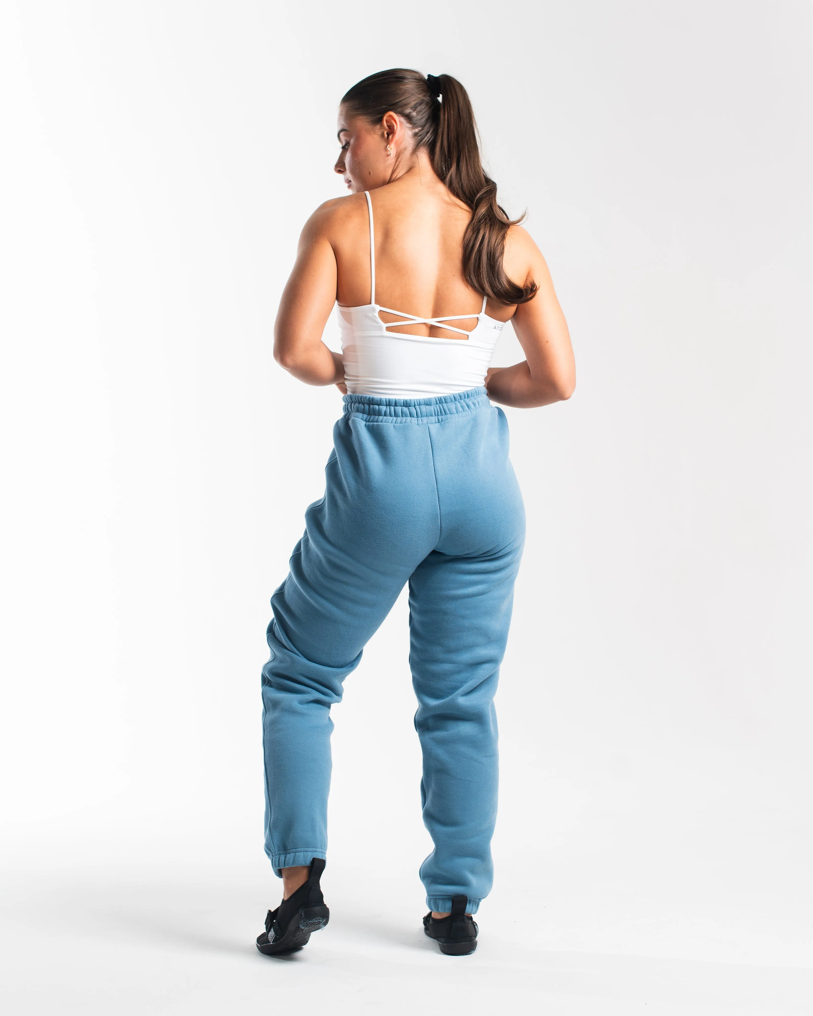Script Oversized Joggers - Slate Blue