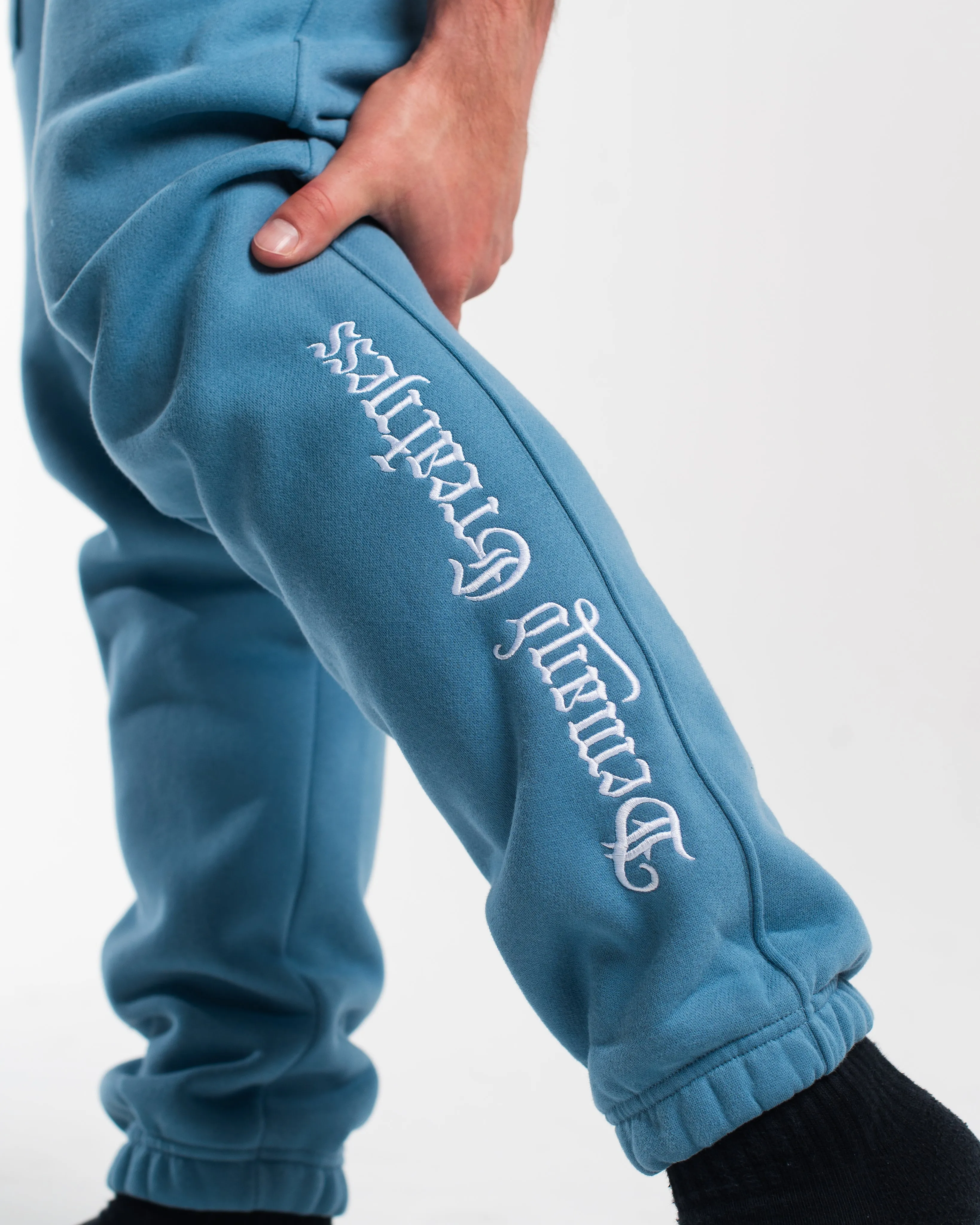 Script Oversized Joggers - Slate Blue