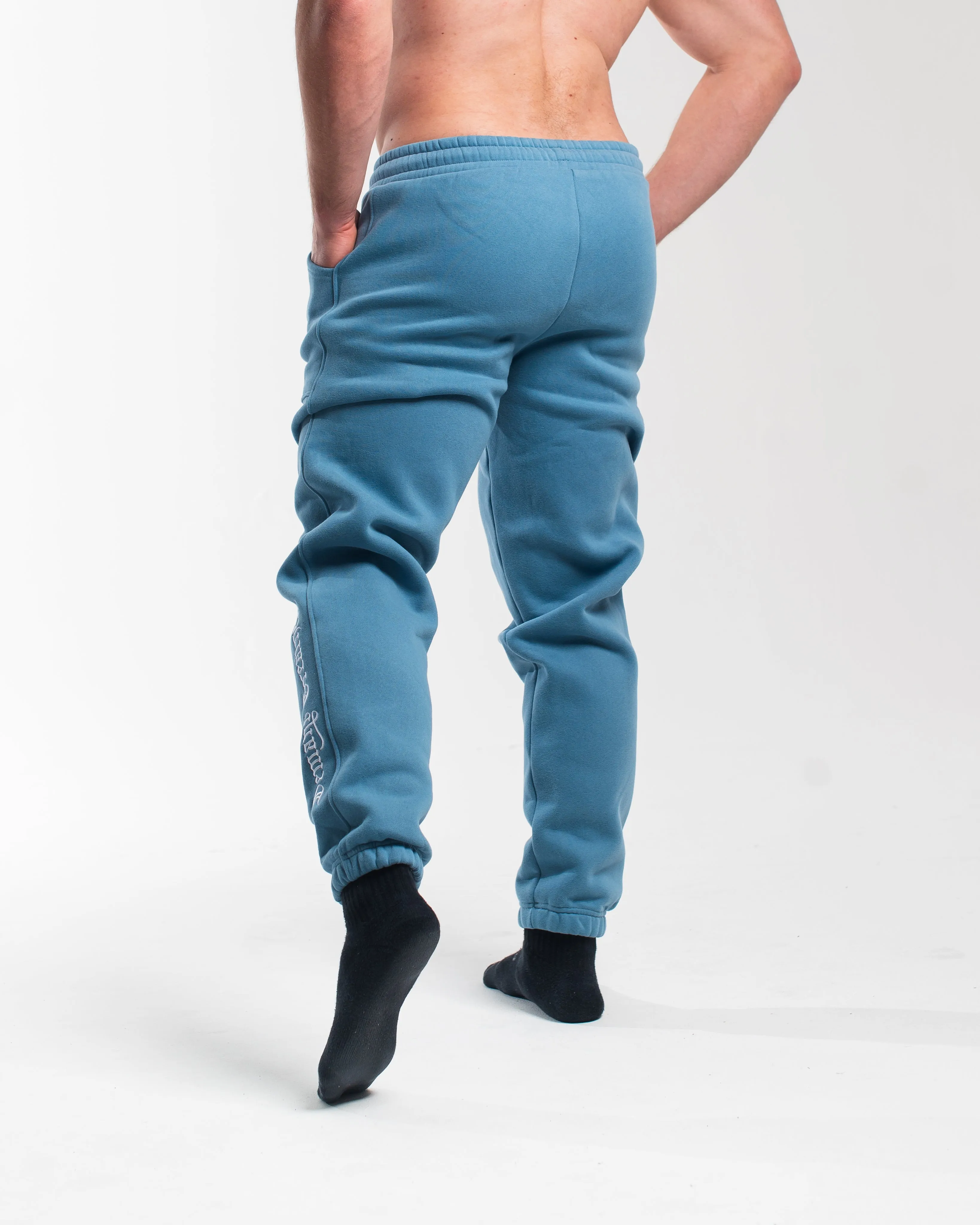 Script Oversized Joggers - Slate Blue