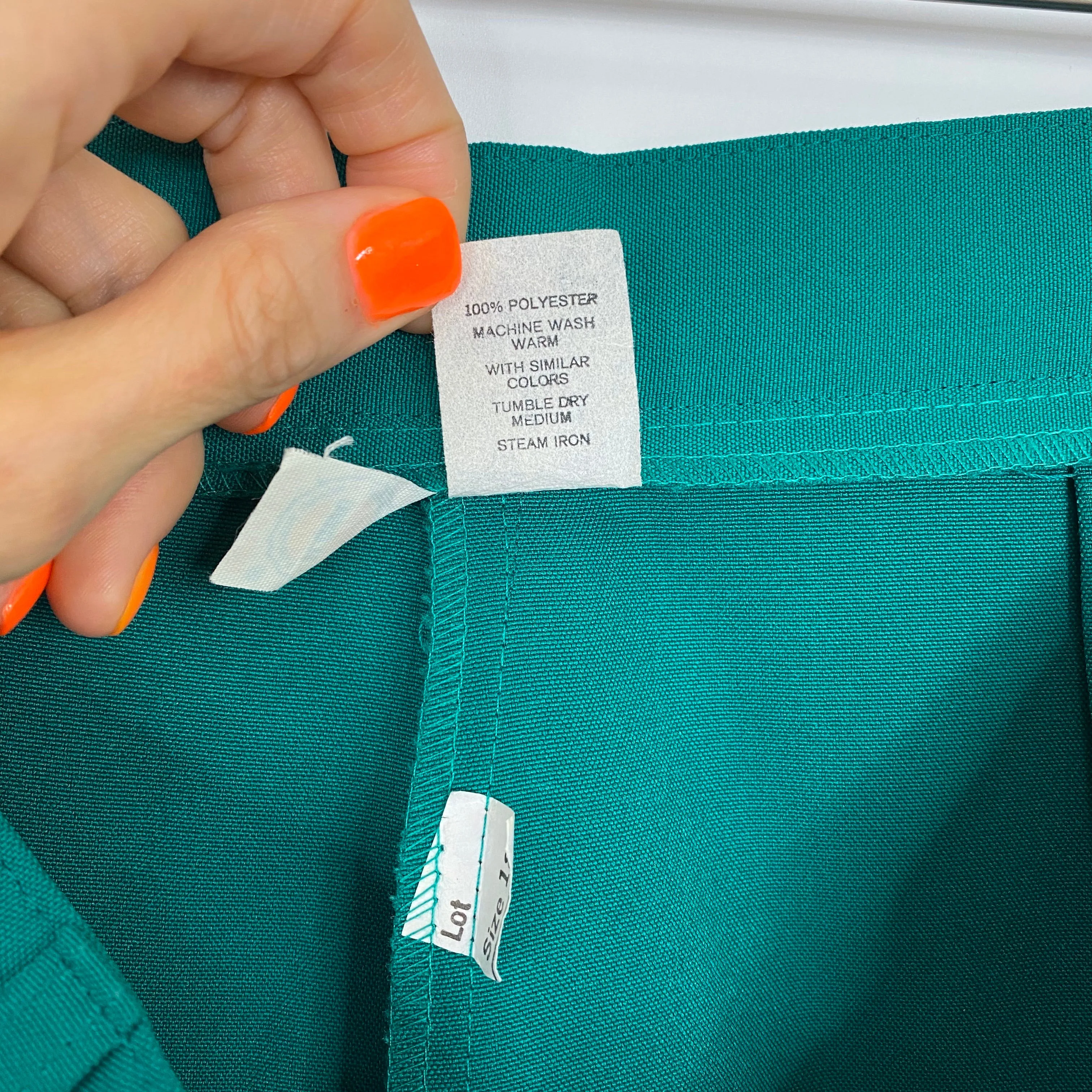 Sears Vintage 70s Teal High Waisted Pleated Polyester Pants