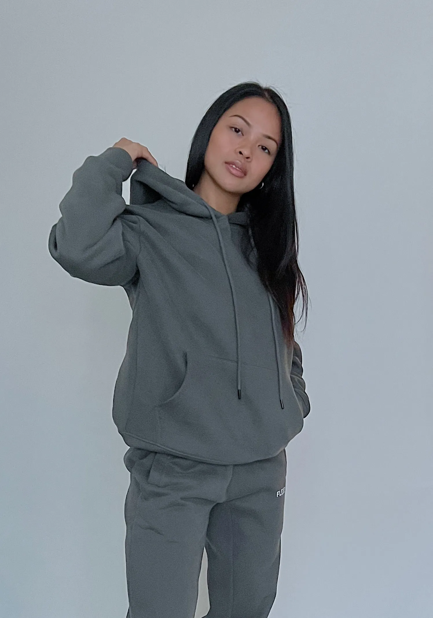 Seek First- Oversized Hoodie in Dove Gray