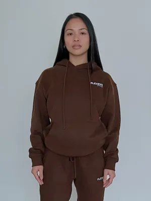 Seek First- Oversized Hoodie in Espresso
