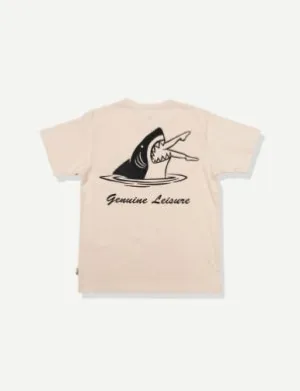 Shark Attack Leisure Tee in Antique White