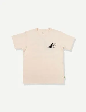 Shark Attack Leisure Tee in Antique White
