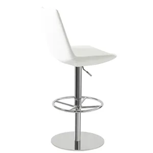 Shinkle Swivel Bar Stool Brayden Studio® Leg Color: Stainless Steel, Seat Color: White Leatherette