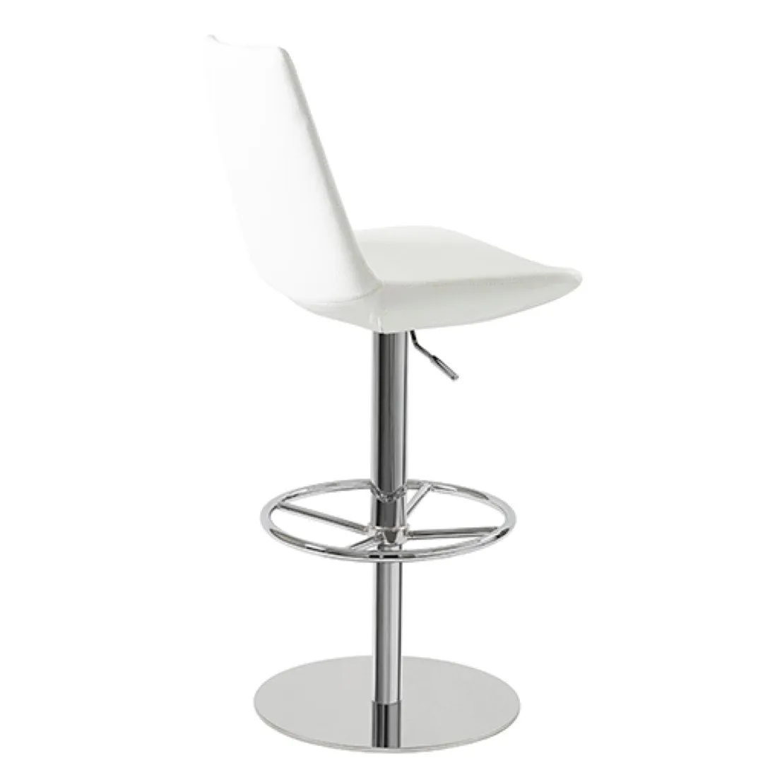 Shinkle Swivel Bar Stool Brayden Studio® Leg Color: Stainless Steel, Seat Color: White Leatherette