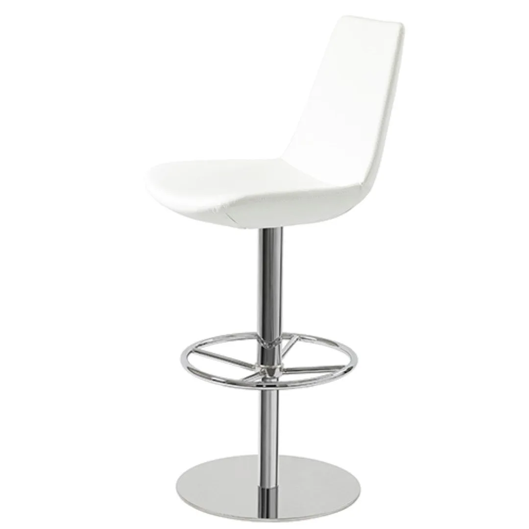 Shinkle Swivel Bar Stool Brayden Studio® Leg Color: Stainless Steel, Seat Color: White Leatherette