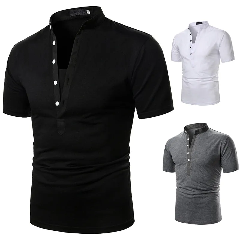 Short Sleeve Collarless Casual Top