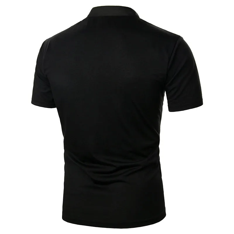 Short Sleeve Collarless Casual Top