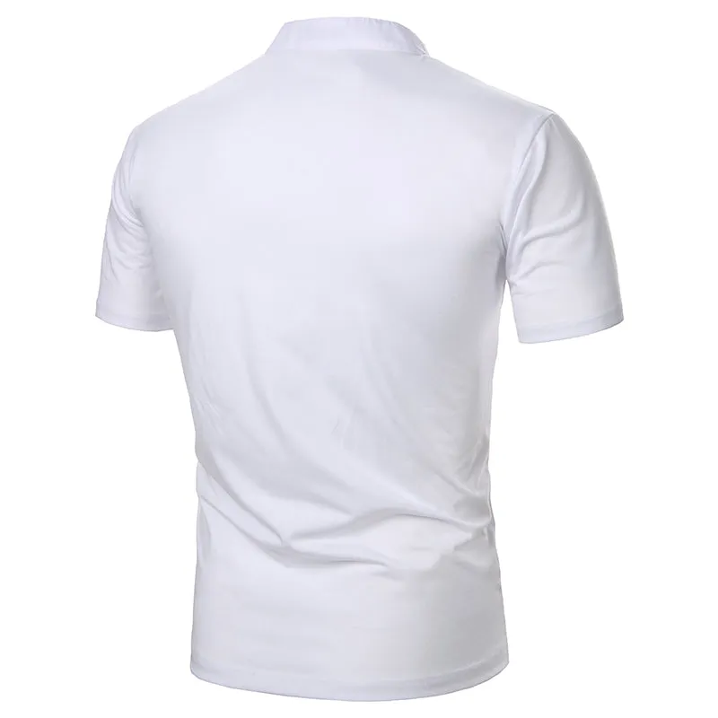 Short Sleeve Collarless Casual Top